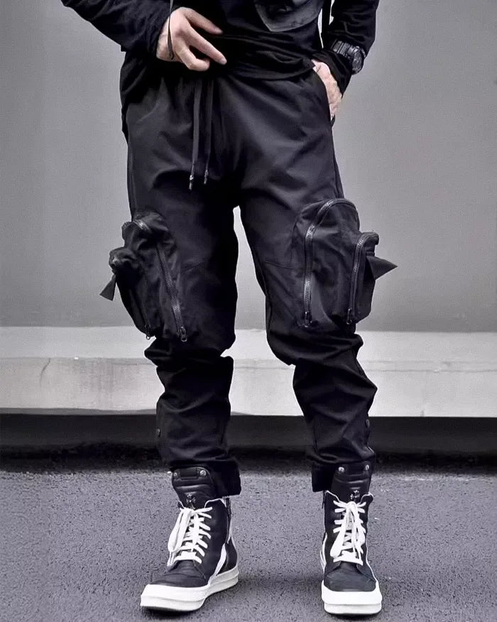 Sleek Black Cargo Trousers - stylish cargo pants - Functional Black Cargo Trousers for Daily Wear