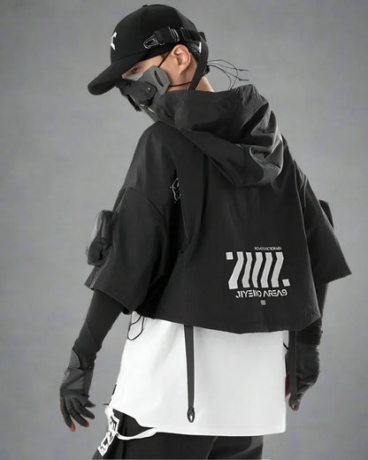 Sleek Black Hooded Cloak -  black cape - Stylish Hooded Cloak for Urban Adventurers