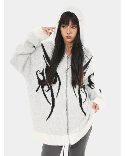 Sleek Black Hoodie Cardigan -  streetwear - Stylish Black Hoodie Cardigan for Comfort