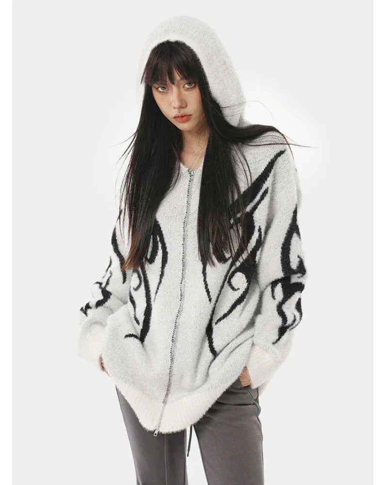 Sleek Black Hoodie Cardigan -  techwear - Stylish Black Hoodie Cardigan for Comfort