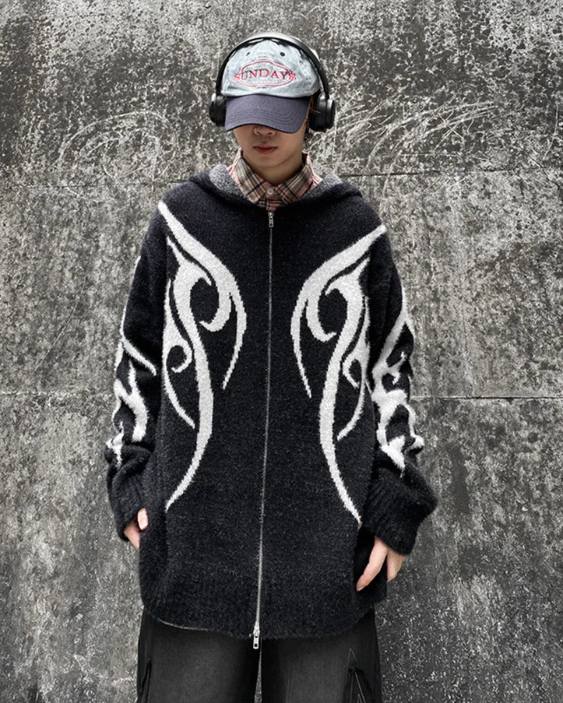 Sleek Black Hoodie Cardigan - techwear hoodie - Stylish Black Hoodie Cardigan for Comfort
