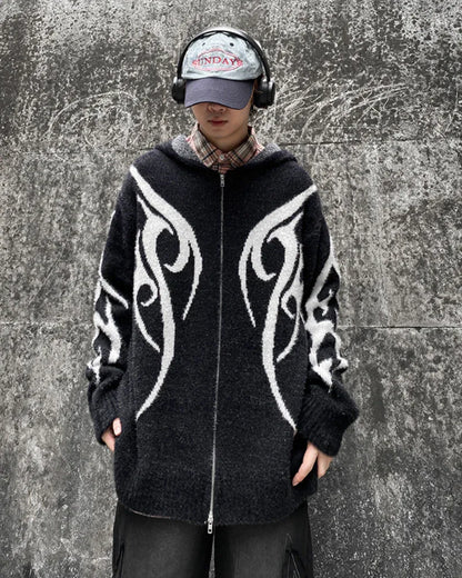 Sleek Black Hoodie Cardigan - techwear hoodie - Stylish Black Hoodie Cardigan for Comfort
