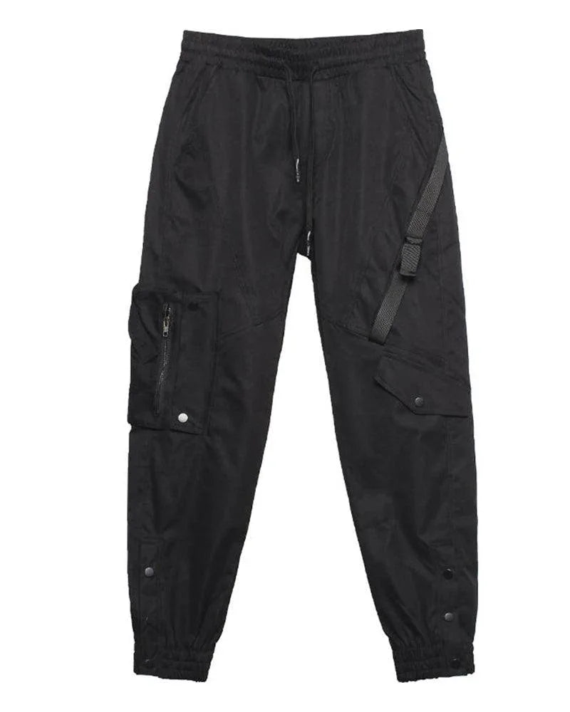 Sleek Black Slim Cargo Pants - techwear cargo pants - Sleek Black Slim Cargo Pants for Modern Style