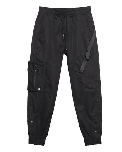 Sleek Black Slim Cargo Pants - techwear cargo pants - Sleek Black Slim Cargo Pants for Modern Style