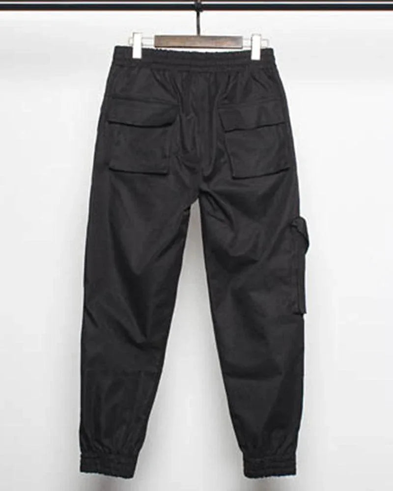 Sleek Black Slim Cargo Pants - techwear-core - Sleek Black Slim Cargo Pants for Modern Style