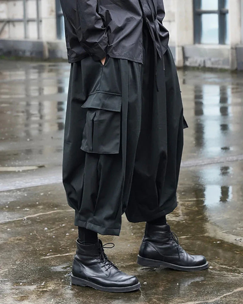 Sleek Black Tactical Cargo Pants -  black pants - Stylish Black Tactical Cargo Pants for Everyday Wear
