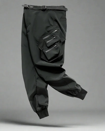 Sleek Black Techwear Cargo Pants -  adaptable techwear pants - Sleek Black Techwear Cargo Pants for Everyday Use