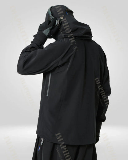 Sleek Black Windbreaker Jacket -  waterproof jacket - Sleek Black Windbreaker Jacket for Winter