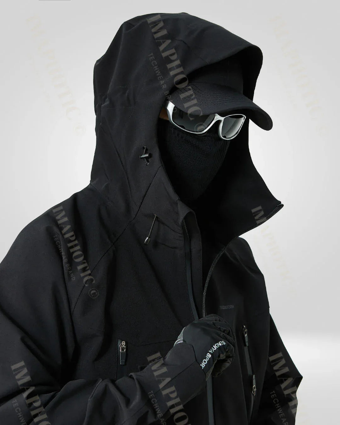Sleek Black Windbreaker Jacket -  winter adventures jacket - Sleek Black Windbreaker Jacket for Winter