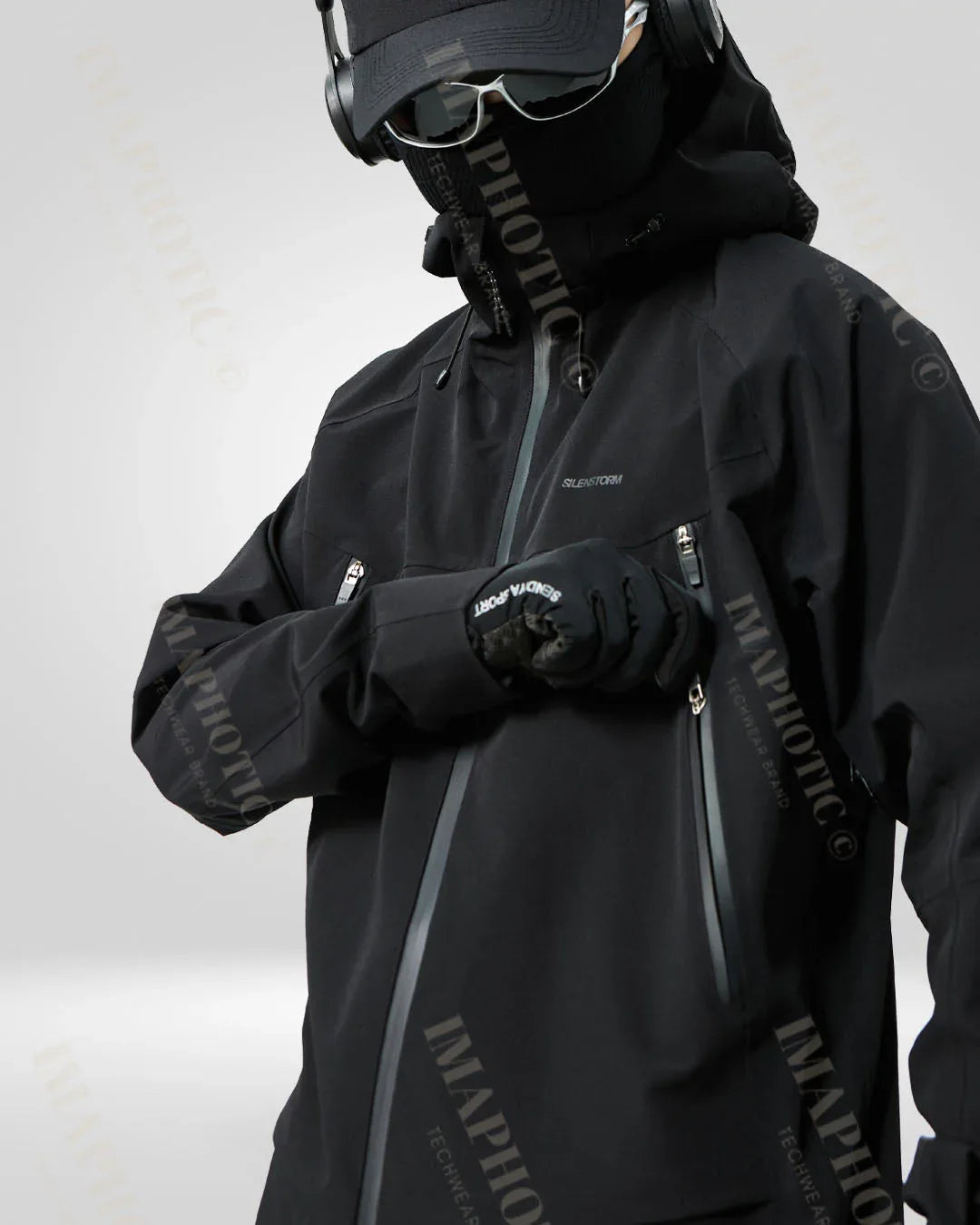 Sleek Black Windbreaker Jacket -  winter jacket - Sleek Black Windbreaker Jacket for Winter