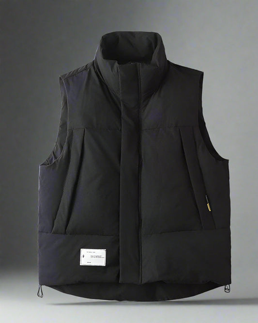 Sleek Black Winter Layer - comfortable streetwear vest - Sleek Black Winter Layer for Everyday Comfort