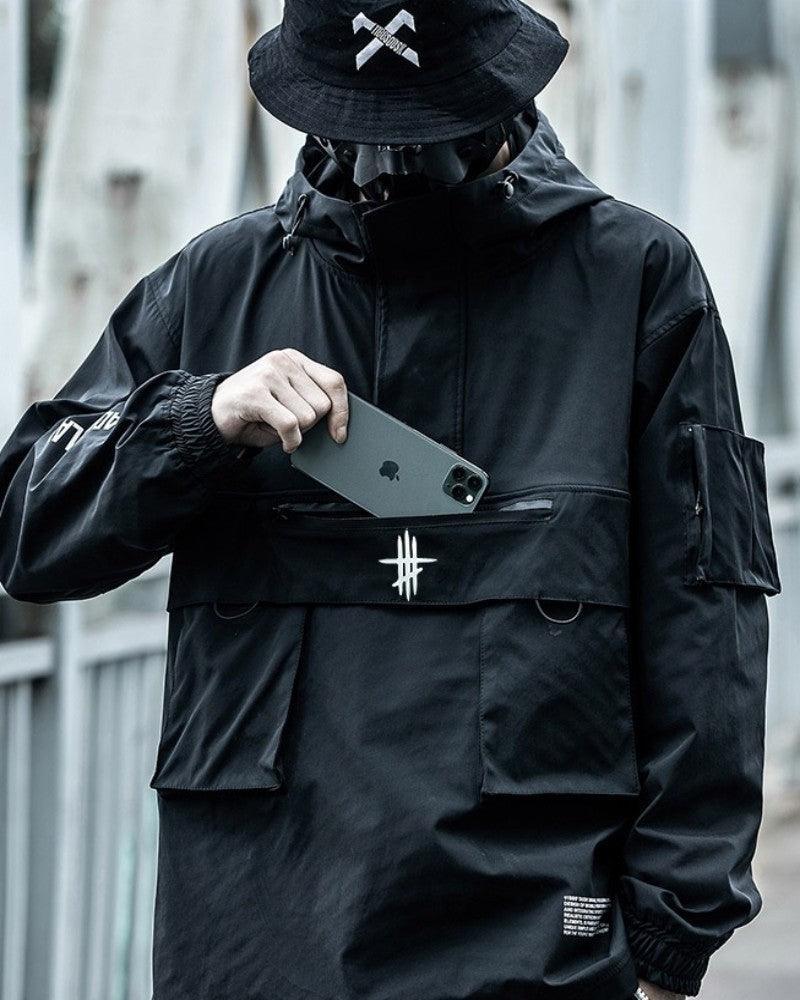 Sleek City Style Jacket -  black jacket - Comfy Urban Techwear Jacket for City Style