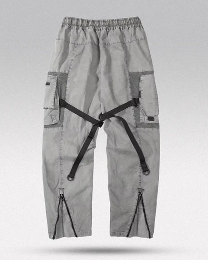Sleek Grey Techwear Trousers - ergonomic techwear pants - Grey Techwear Trousers for Urban Living