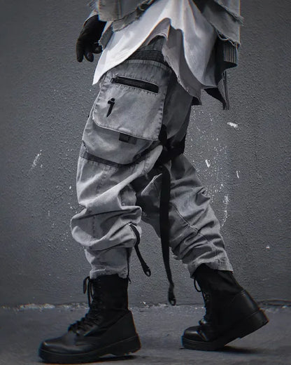 Sleek Grey Techwear Trousers - grey trousers - Grey Techwear Trousers for Urban Living