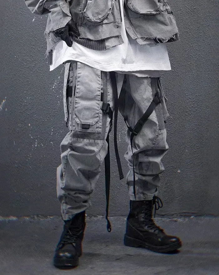 Sleek Grey Techwear Trousers - techwear-core - Grey Techwear Trousers for Urban Living