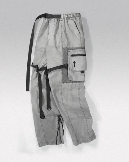 Sleek Grey Techwear Trousers -  urban style - Grey Techwear Trousers for Urban Living