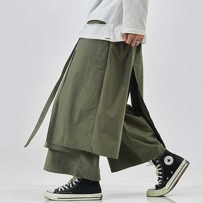 Sleek Japanese-Inspired Trousers -  comfortable hakama pants - Japanese-Inspired Hakama Trousers for Comfort