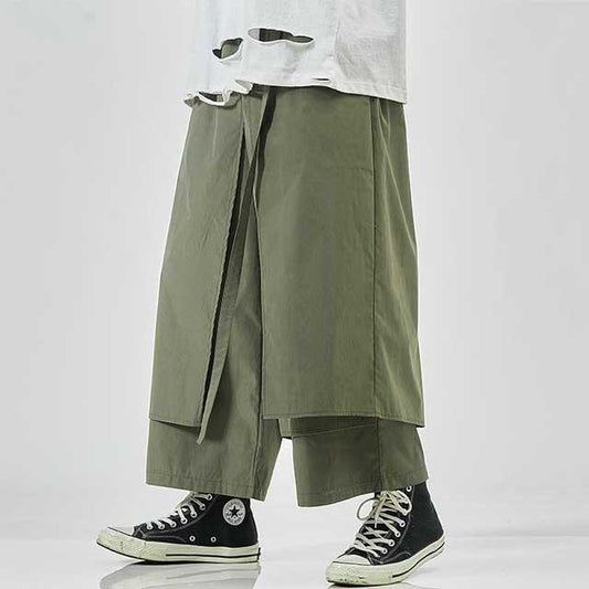 Sleek Japanese-Inspired Trousers - hakama trousers - Japanese-Inspired Hakama Trousers for Comfort
