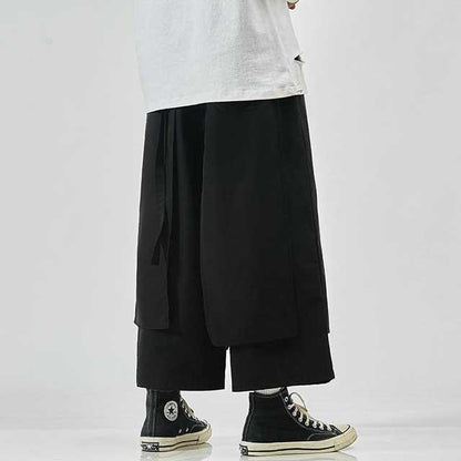 Sleek Japanese-Inspired Trousers - hakama trousers - Japanese-Inspired Hakama Trousers for Comfort