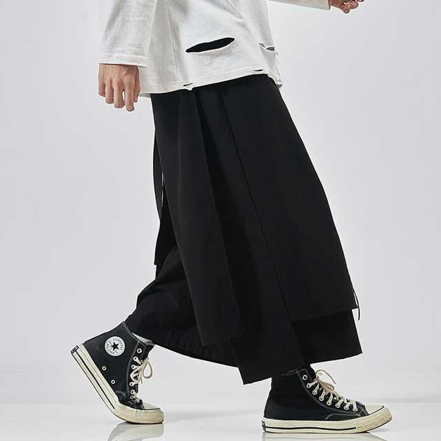 Sleek Japanese-Inspired Trousers -  loose fit - Japanese-Inspired Hakama Trousers for Comfort