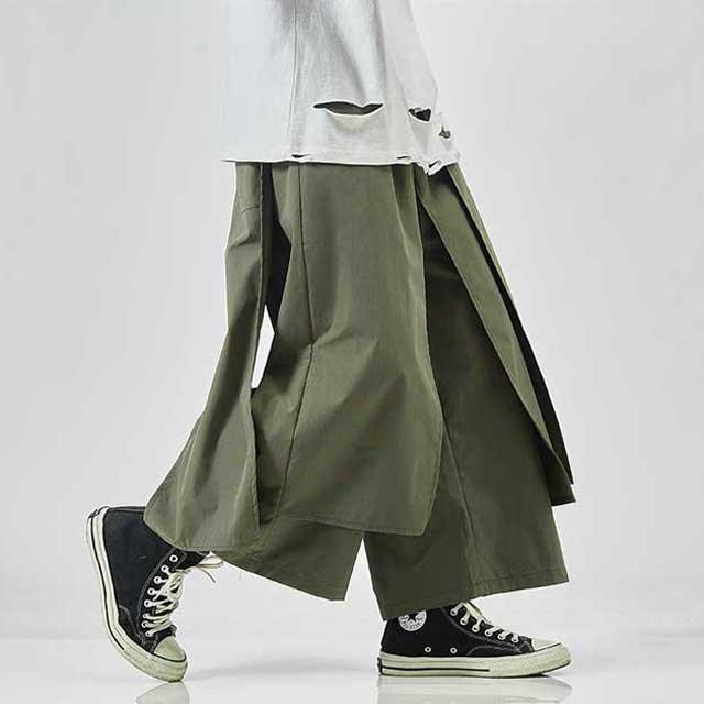 Sleek Japanese-Inspired Trousers -  streetwear - Japanese-Inspired Hakama Trousers for Comfort