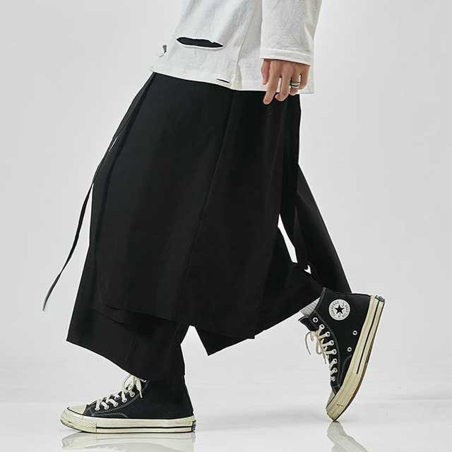 Sleek Japanese-Inspired Trousers -  versatile trousers for occasions - Japanese-Inspired Hakama Trousers for Comfort