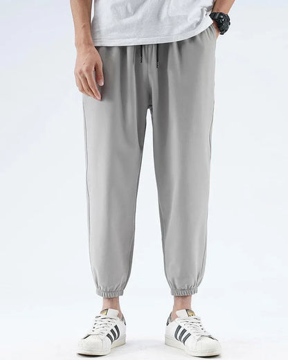 Sleek Silk Black Joggers -  comfortable summer pants - Lightweight Silk Black Joggers for Summer Wear