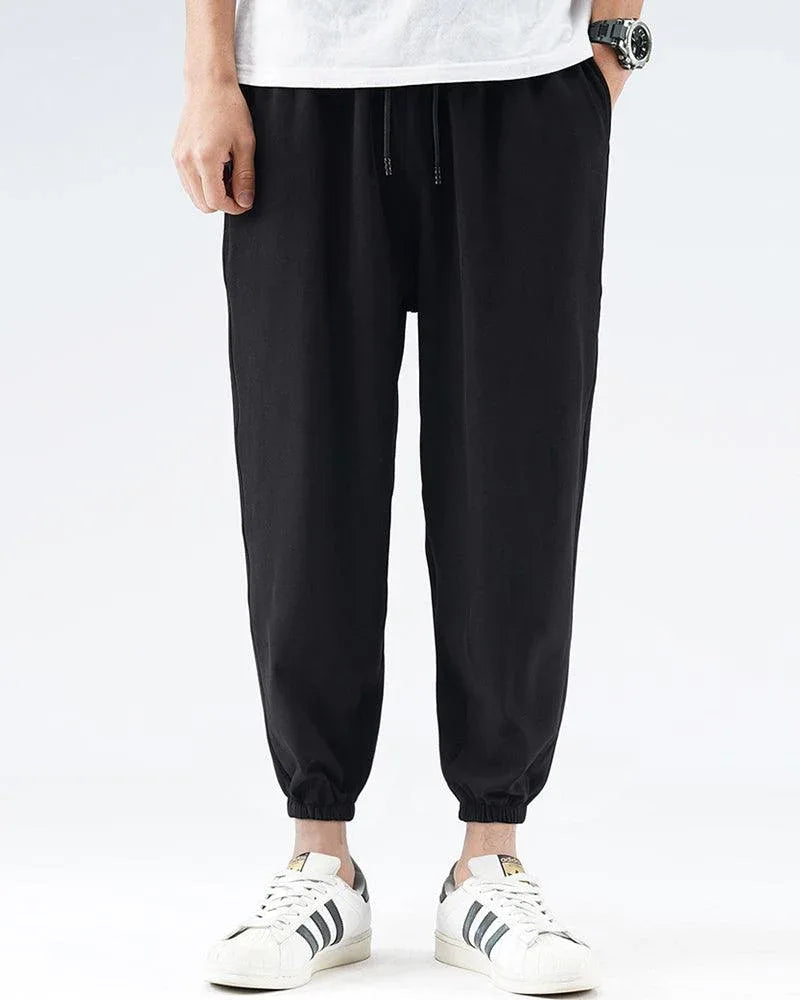 Sleek Silk Black Joggers -  lightweight black joggers - Lightweight Silk Black Joggers for Summer Wear