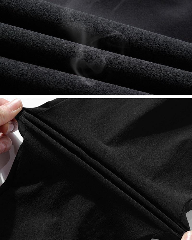 Sleek Silk Black Joggers -  lightweight joggers - Lightweight Silk Black Joggers for Summer Wear