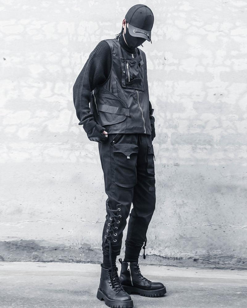 Sleek Slim Cargo Trousers -  techwear pants - Sleek Slim Cargo Trousers for Stylish Comfort