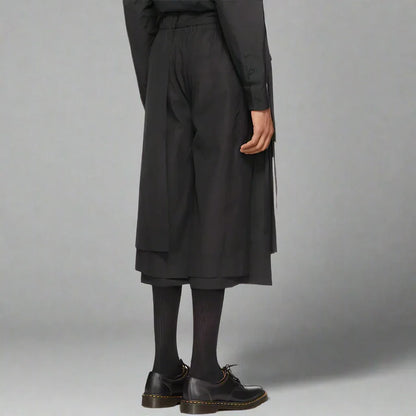 Sleek Sophistication Hakama Pants -  elastic waist pants - Chic Hakama Pants for Stylish Comfort