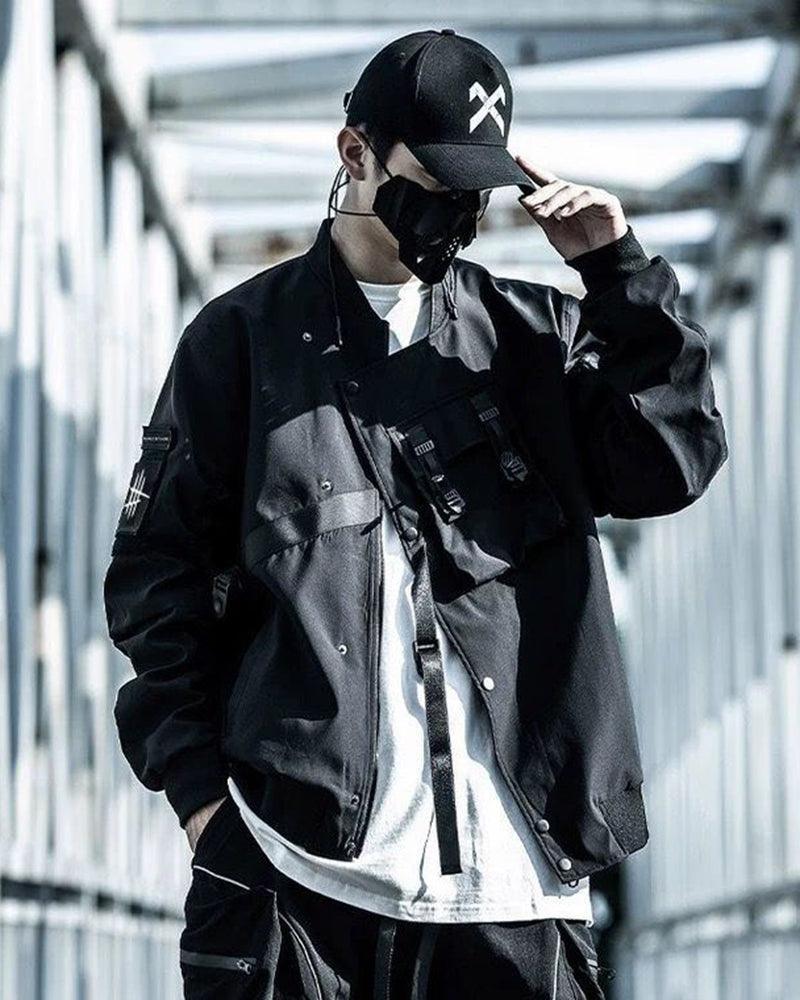 Sleek Space-Ready Bomber Jacket -  black jacket - Sleek Space-Ready Bomber Jacket for Urban Style