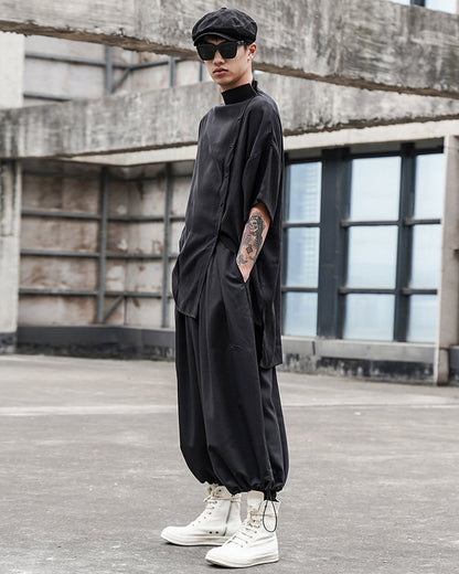 Sleek Tech-Inspired Relaxed Shirt -  polyester cotton shirt - Tech-Inspired Relaxed Shirt for Urban Style