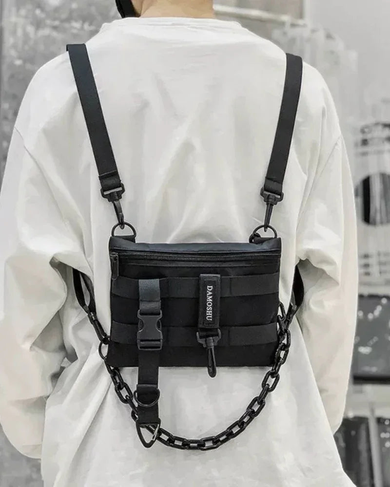 Sleek Urban Chest Pack -  compact polyester bag - Sleek Urban Chest Pack in Black Polyester