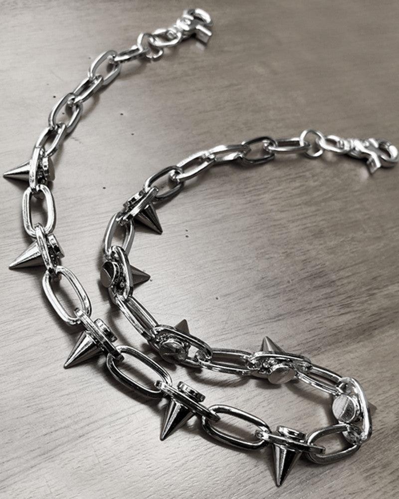 Sleek Waist Chain Accessory -  silver necklace - Stylish Adjustable Stainless Steel Waist Chain