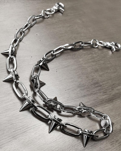 Sleek Waist Chain Accessory -  silver necklace - Stylish Adjustable Stainless Steel Waist Chain