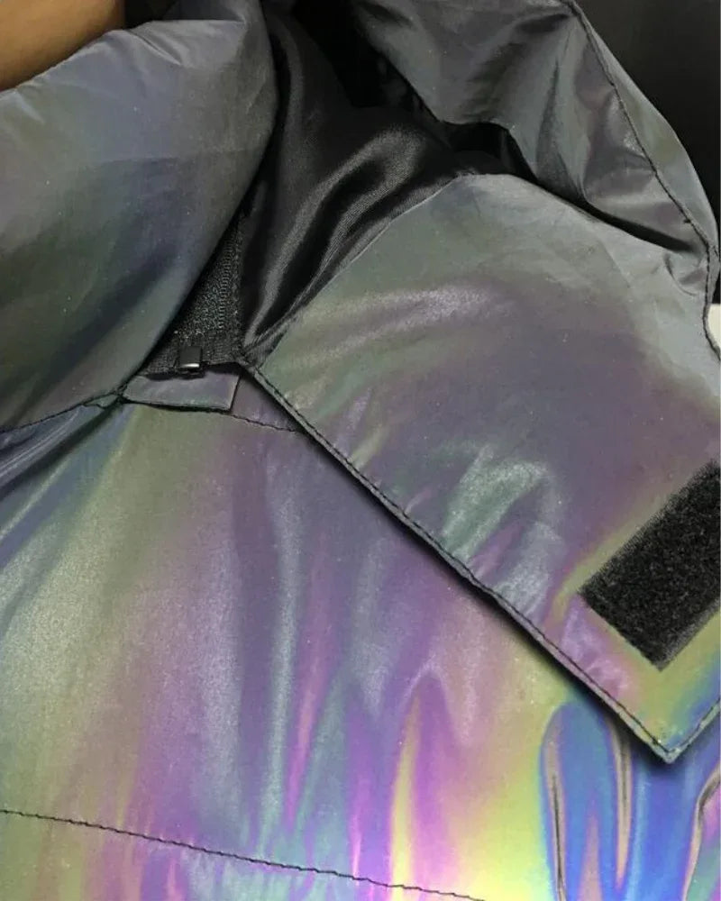 Smart Reflective Winter Jacket -  cyberpunk outerwear - Reflective Winter Jacket with Hood for Style