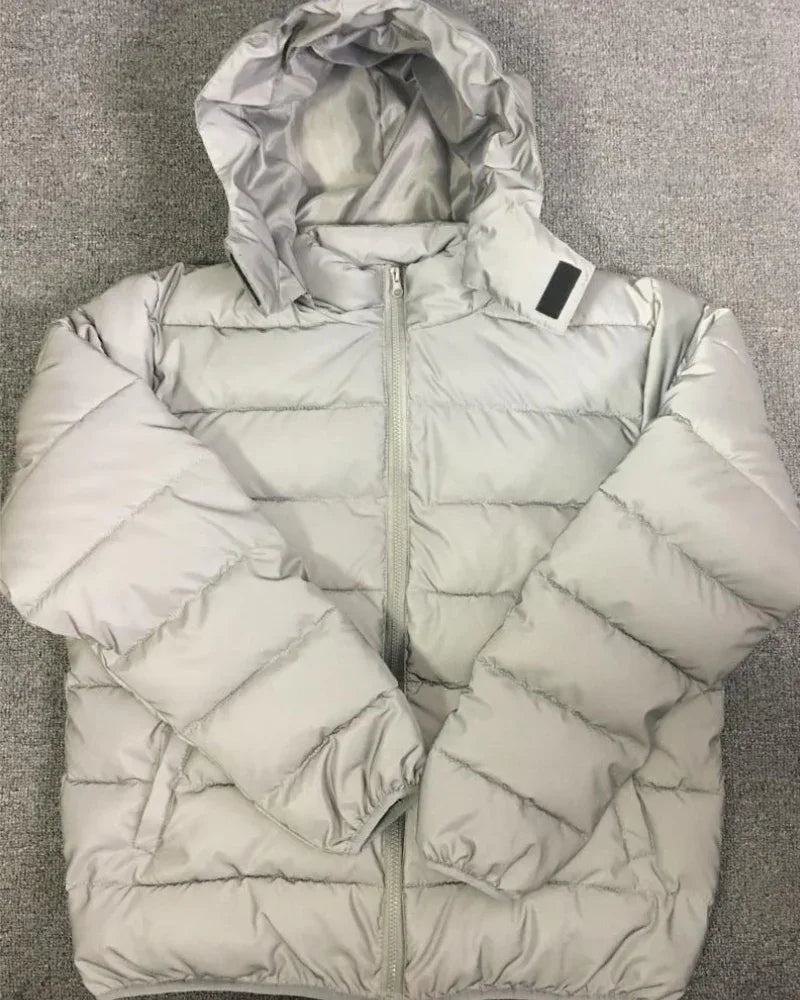 Smart Reflective Winter Jacket - reflective techwear jacket - Reflective Winter Jacket with Hood for Style