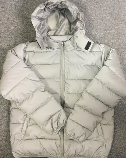 Smart Reflective Winter Jacket - reflective techwear jacket - Reflective Winter Jacket with Hood for Style