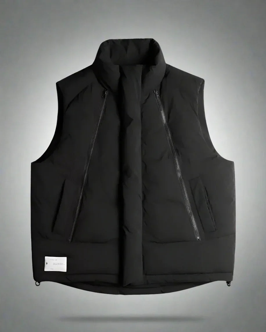 Snug Cotton Zipper Vest - stylish winter vest - Snug Cotton Zipper Vest for Winter Wear