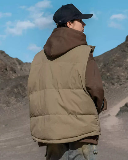 Snug Cotton Zipper Vest -  techwear - Snug Cotton Zipper Vest for Winter Wear