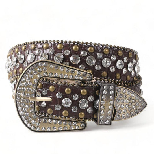 Sparkling Country Chic Belt - cowboy belt - Country Chic Sparkling Belt with Zircon Accents