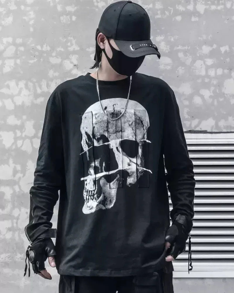 Spooky Skeleton Long Sleeve Shirt -  comfortable everyday wear - Spooky Skeleton Long Sleeve Shirt for Street Style
