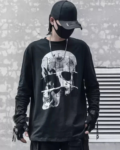 Spooky Skeleton Long Sleeve Shirt -  comfortable everyday wear - Spooky Skeleton Long Sleeve Shirt for Street Style