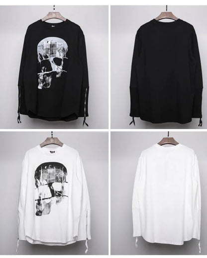 Spooky Skeleton Long Sleeve Shirt -  techwear - Spooky Skeleton Long Sleeve Shirt for Street Style