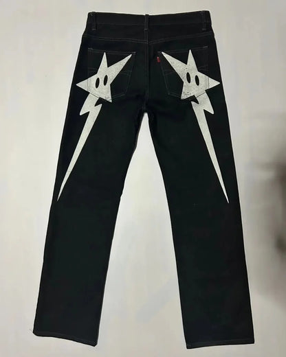 Star Butt Jeans -  authentic y2k aesthetic - Y2K Streetwear Star Butt Jeans for Unique Style