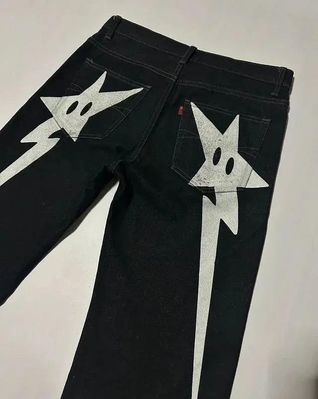 Star Butt Jeans -  high-quality denim - Y2K Streetwear Star Butt Jeans for Unique Style