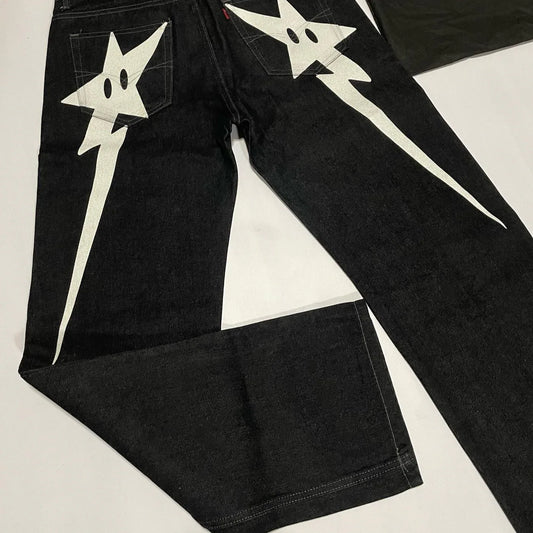 Star Butt Jeans - star jeans - Y2K Streetwear Star Butt Jeans for Unique Style