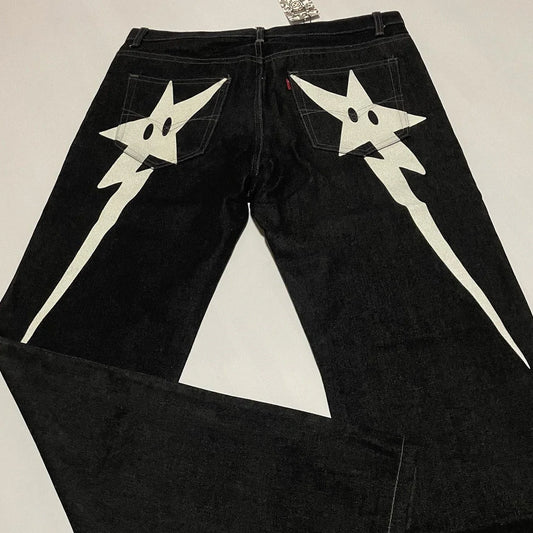 Star Butt Jeans - unique star design - Y2K Streetwear Star Butt Jeans for Unique Style