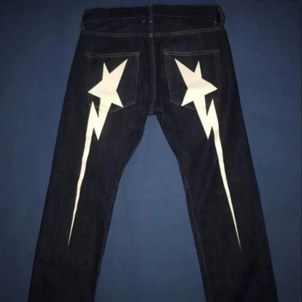 Star Butt Jeans -  vintage denim - Y2K Streetwear Star Butt Jeans for Unique Style